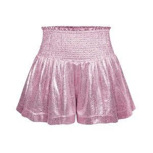 QUEEN OF SPARKLES Glittering Pink High Waist Shorts